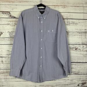 Mens Wrangler George Straight Purple White Check Cowboy Western Button Shirt XL